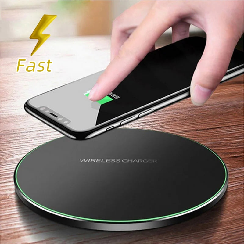 Cargador Inalámbrico Rápido para iPhone y Samsung