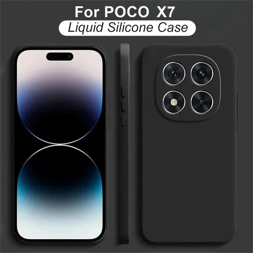 Funda Silicona Líquida Suave con Protección de Cámara para Xiaomi POCO X7