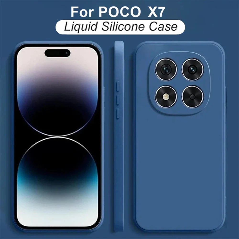 Funda Silicona Líquida Suave con Protección de Cámara para Xiaomi POCO X7