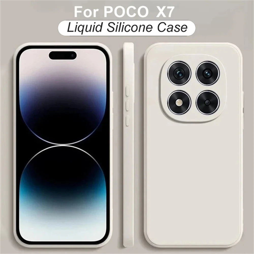 Funda Silicona Líquida Suave con Protección de Cámara para Xiaomi POCO X7