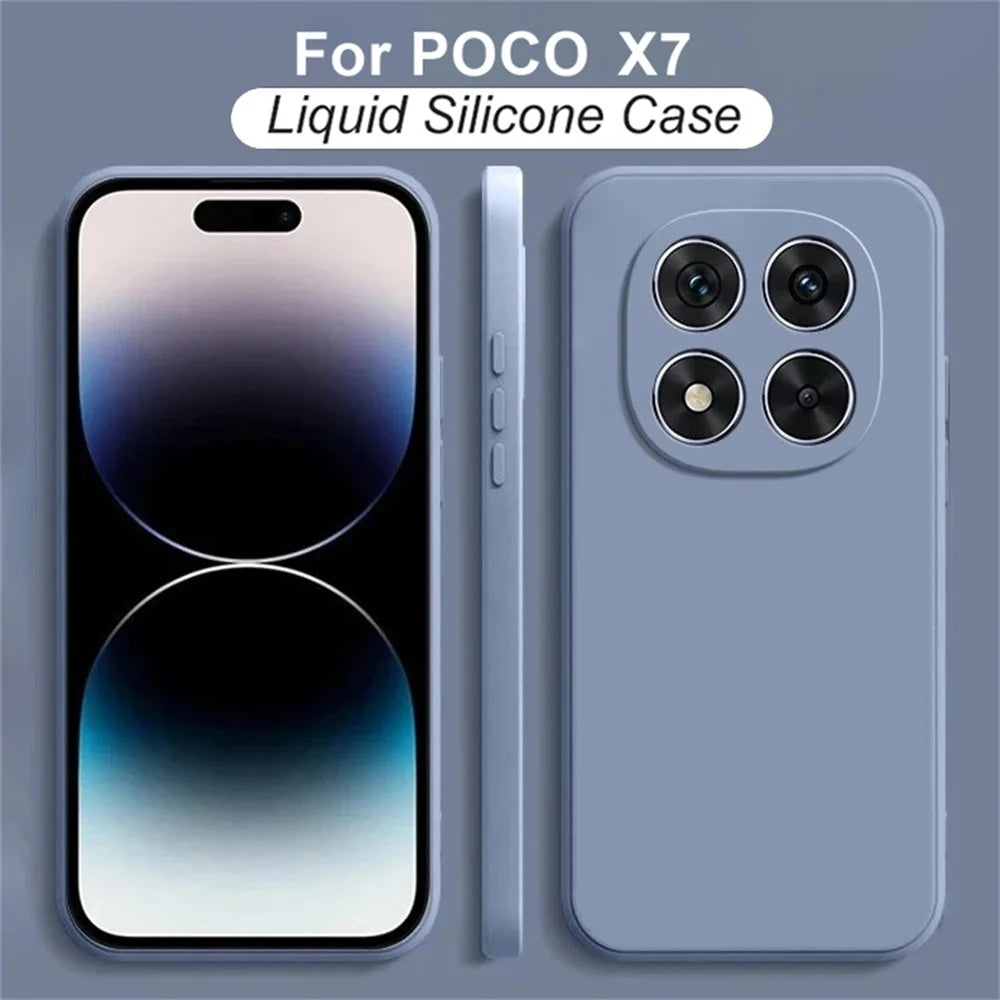 Funda Silicona Líquida Suave con Protección de Cámara para Xiaomi POCO X7