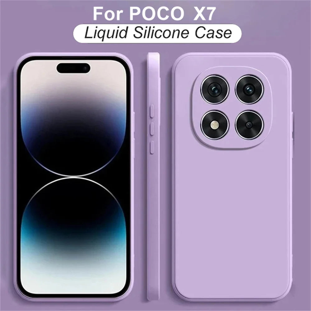 Funda Silicona Líquida Suave con Protección de Cámara para Xiaomi POCO X7