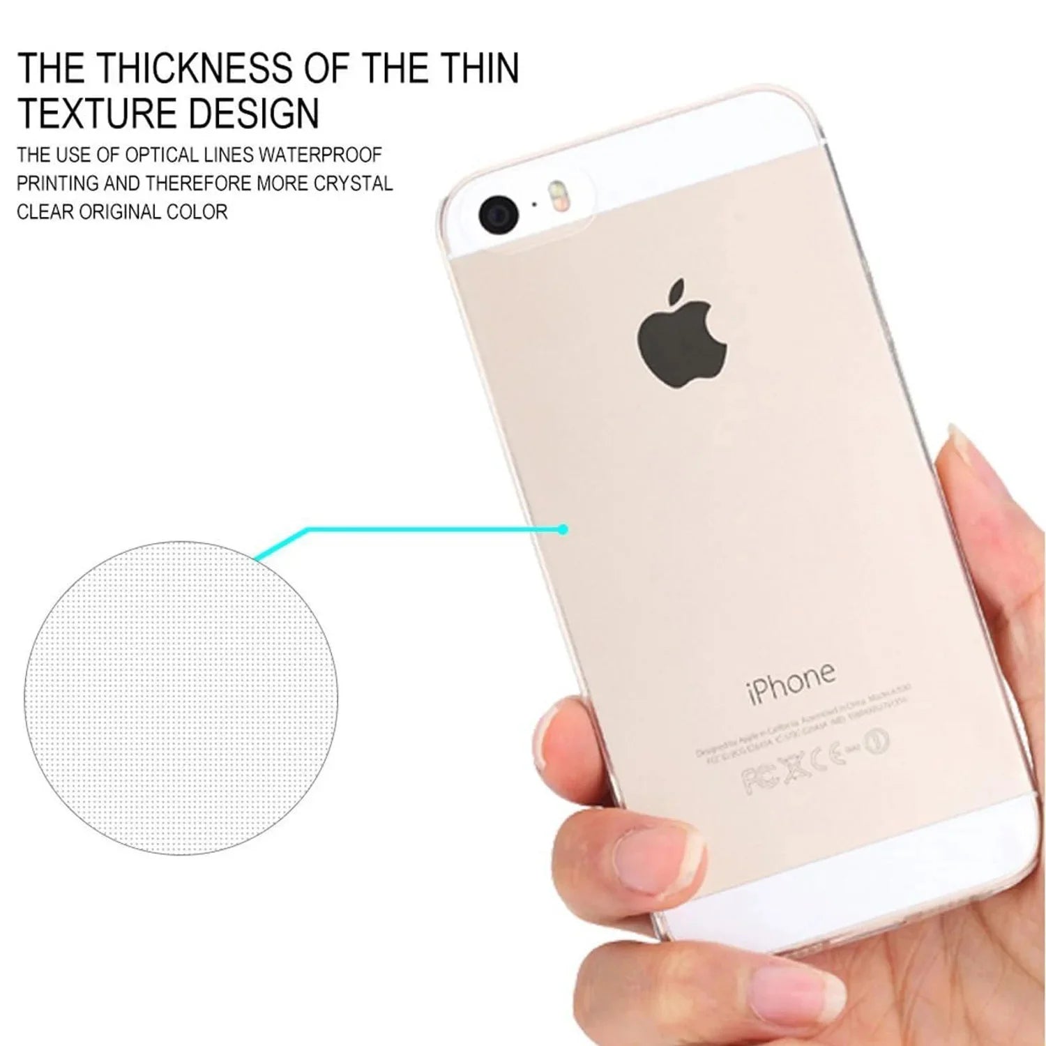 Funda Silicona Transparente para iPhone 5, 5S, SE, 7 y 8