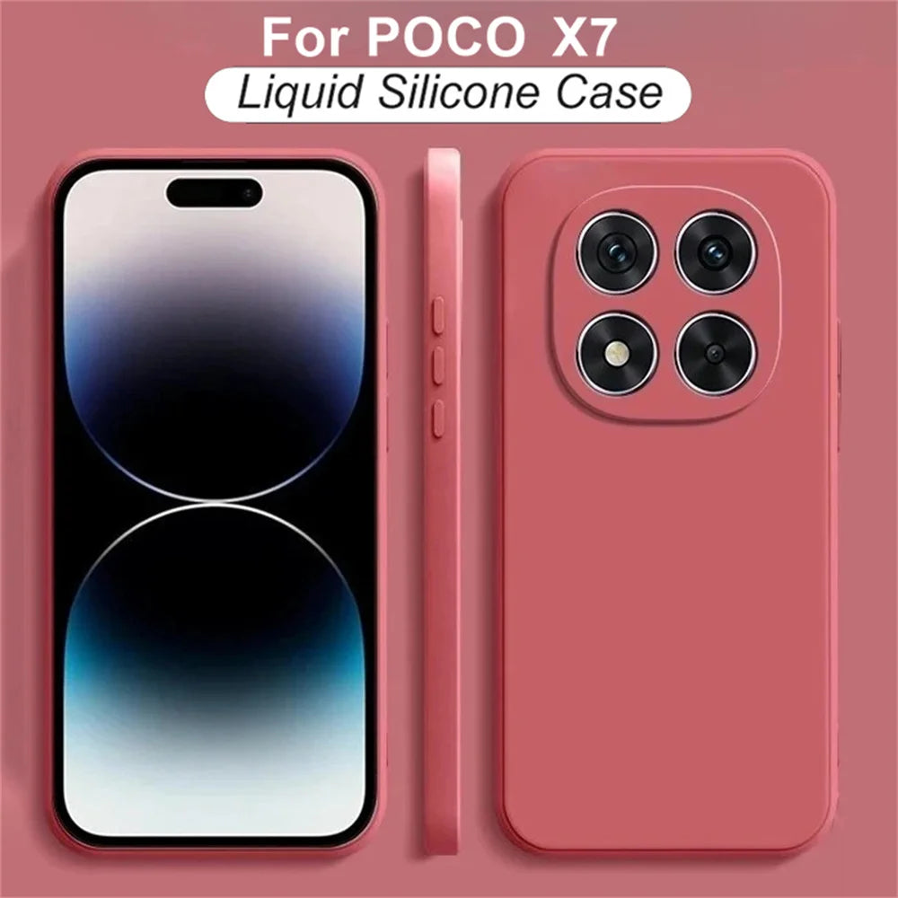 Funda Silicona Líquida Suave con Protección de Cámara para Xiaomi POCO X7
